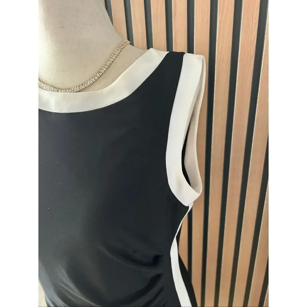 Ralph Lauren Black and white short dress sleeveless with the white trim size 10